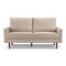 Homeroots 69" Beige Velvet Sofa With Dark Brown Legs 543717 - alternate 2