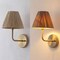 Jonathan Y Malaya 8" 1-Light Bohemian Coastal Metal Pleated Paper Shade LED Vanity Light, Beige/Brass Gold JYL1614A - alternate 2