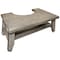 Homeroots 8" Gray Solid Teak Bathroom Toilet Stool 383384 - alternate 1