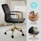 Martha Stewart Taytum Upholstered Office Chair in Black/Polished Brass CH-142370-BK-GLD-MS - alternate 2