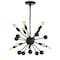 Jonathan Y Orbit 19.5" 10-Light Adjustable Iron Modern Industrial Sputnik LED Chandelier, Black JYL9061A - alternate 2