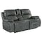 Homeroots 77in Gray Faux Leather Manual Reclining Love Seat With Storage 329444 - alternate 1