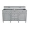 James Martin Vanities Brittany 60" Double Vanity, Urban Gray, w/ 3 CM Tajnar Eclos Top 650-V60D-UGR-3TJR - alternate 2