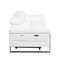 Homeroots 103" White Top Grain Leather Reclining Metal USB Sofa 720328 - alternate 2