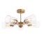 Jonathan Y Jaymes 21.5" 5-Light Farmhouse Industrial Iron Cylinder LED Semi Flush Mount, Brass Gold/Clear JYL9544A - alternate 1