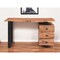 Homeroots 54" Natural and Black Live Edge Solid Wood Writing Desk With Three Drawers 522094 - alternate 1