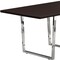Homeroots 59" Espresso And Silver Solid Wood And Metal Sled Base Dining Table 490329 - alternate 2