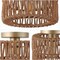 Jonathan Y Omar 8 in. 1-Light Modern Bohemian Metal and Cross Woven Paper Rope Drum LED Flush Mount, Natura, 2PK JYL1220A-SET2 - alternate 2