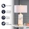 Jonathan Y Elizabeth 27.5" Contemporary Coastal Rectangular Alabaster LED Table Lamp w/Nightlight Base, White/Go JYL6201A - alternate 2