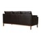Homeroots 87" Dark Brown Leather Sofa And Toss Pillows With Brown Legs 546409 - alternate 2