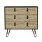 Homeroots 32" Natural and Black Three Drawer Dresser 546611 - alternate 1