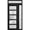 Vdomdoors Front Exterior Prehung FiberGlass Door Frosted Glass / Manux 8002 Matte Black / Sidelight and Trans MANUX8002EXD-BLK-W30+14 x H80+14-LH - alternate 1