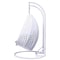 Leisuremod White Wicker Hanging 2 person Egg Swing Chair with Taupe/White Cushions ESC57WBG - alternate 2