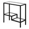 Homeroots 24" Black And Clear Glass And Steel End Table With Two Shelves 544198 - alternate 2