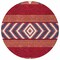 Homeroots 8' Red White And Navy Blue Round Southwestern Washable Indoor Outdoor Area Rug 613947 - alternate 2