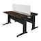 Regency Fusion 2 Person Bench Workstation W/ Privacy Panel, 48 in W X Wood, Metal, Neo Walnut MFBPD4858NW - alternate 1