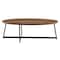 Homeroots 24" Brown and Black Wood And Metal Oval Frame Coffee Table 370464 - alternate 1