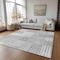 Homeroots 3' X 5' Silver Gray And Ivory Striped Washable Indoor Outdoor Area Rug 581671 - alternate 2