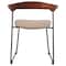 Leisuremod Lyra Collection Modern Chair in Dark Wood back and Taupe Seat LCAS-41DTP - alternate 2