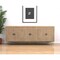 Homeroots 95in Natural And Antiqued Gold Solid Wood Carved Geometric Sideboard with Six Doors 521383 - alternate 2
