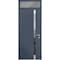 Vdomdoors Steel Door Cynex 6777 Grey Transom Window Stainless Inserts Single Modern Painted-W36xH80+16-Left-h CYNEX6777EXD-GRE-W36 x H80+16-Left-hand Outswing - alternate 1