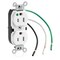 Leviton Leaded Dup Rec HG 15A 125V Self-Gr Wht 8200-LW - alternate 1