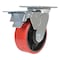 Vestil Polyurethane Swivel With Total Brake Caster 5 In. Diameter x 2 In. Width 990 lb Red/Black CST-VE-5X2PU-SWTB - alternate 1