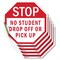 Signmission Stop No Student Drop Off or Pick Up, 4 inch X 4 inch, Vinyl Decal, 5PK OC-D-5PACK-4-109 - alternate 1