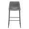 Homeroots Set of Two 29" Charcoal and Black Faux Leather and Steel Counter Height Bar Chairs, 2PK 555757 - alternate 2