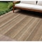 Homeroots 8' X 10' Taupe And Brown Striped Washable Indoor Outdoor Area Rug 610621 - alternate 1
