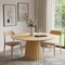 Homeroots 60" Brown Solid Wood Pedestal Base Round Top Dining Table 721026 - alternate 2