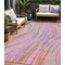 Homeroots 5' X 8' Pink Green And Teal Blue Abstract Washable Indoor Outdoor Area Rug 600247 - alternate 1