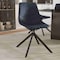 Leisuremod Markley Modern Leather Swival Dining Chair With Metal Legs in Black MSCBL-18-BL - alternate 2