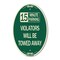 Signmission 15-Minute Parking Violators Will Be Towed Awa, 12 In X 18 In Architectural, Heavy Gauge Aluminum A-OV-G-1218-24590 - alternate 1