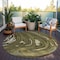 Homeroots 8' Olive Green And Beige Round Abstract Washable Indoor Outdoor Area Rug 601292 - alternate 2