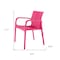 Homeroots Set of Two Fuchsia Heavy Duty Plastic Outdoor Stacking Dining Chairs, 2PK 565200 - alternate 2