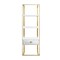 Homeroots 71" White Stainless Steel and Wood Three Tier Etagere Bookcase with A Drawer 544737 - alternate 2