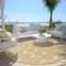 Homeroots 8' Gold And Ivory Round Geometric Washable Indoor Outdoor Area Rug 596029 - alternate 2