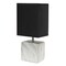 Homeroots 12" White And Black Ceramic Square Table Lamp With Black Shade 643287 - alternate 2