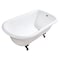 Kingston Brass 54" Cast Iron Classic Flat-Rim Roll Top Clawfoot Tub, No Faucet Drillings, White/Matte Black VCTND543019W0 - alternate 1