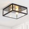 Jonathan Y Grayson 12" 2-Light Bohemian Farmhouse Iron/Glass LED Flush Mount, Oil Rubbed Bronze/Brass Gold JYL9501E - alternate 2