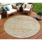 Homeroots 8' Peach And Ivory Round Argyle Washable Indoor Outdoor Area Rug 615814 - alternate 1