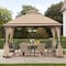 Sunjoy 10.5 ft. x 13 ft. Tan and Brown 2-tier Steel Gazebo A101012200 - alternate 1