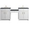 James Martin Vanities Bellshire 84" Dual Vanity Set w/24" Make-Up Counter, Bright White w/3 cm Charcoal Soapstone Sileston 660-VMC84-BW-3CSP - alternate 1
