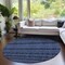 Homeroots 8' Navy Blue And Black Round Southwestern Washable Indoor Outdoor Area Rug 587550 - alternate 2