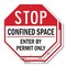 Signmission Stop Confined Space Enter by Permit, 10 inch X 10 inch, Aluminum Metal Signs, 2PK OC-A-2PACK-10-250 - alternate 1