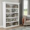 Homeroots 77" Antiqued White Solid Wood Five Tier Bookcase 523196 - alternate 2