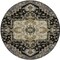Homeroots 8' Black Gray And Ivory Round Oriental Washable Indoor Outdoor Area Rug 600140 - alternate 2