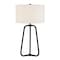 Homeroots 25" Black Metal Table Lamp With White Drum Shade 524474 - alternate 2