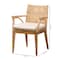 Bali & Pari Storsel Modern Bohemian Natural Rattan and Teak Wood Dining Armchair 232-13251-ZORO - alternate 2